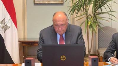 شكري يشارك عبر الفيديوكونفرانس في الاجتماع رفيع المستوى حول السودان