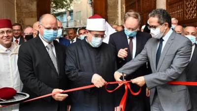 وزيرا السياحة والأوقاف يفتتح المرحلة الأولى من مشروع ترميم مسجد الطنبغا المارداني