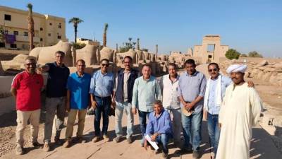 بدء أعمال ترميم روؤس الكباش المكتشفة بطريق المواكب الملكية