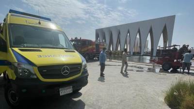 الصحة: إصابة 14 مواطن باختناقات في حريق قاعات مهرجان الجونة بالبحر الأحمر