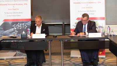 توقيع إتفاقية تعاون مشترك بين أكاديمية السويدي الفنية وشركة السويس للصلب