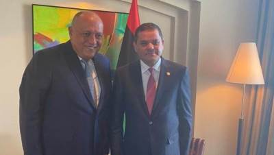 وزير الخارجية يلتقي رئيس حكومة الوحدة الوطنية الليبية