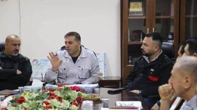 مدير شركة نقل الكهرباء يعقد اجتماعا لمتابعة مراحل تقدم الاعمال بشكل مباشر