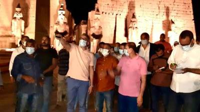 وزير السياحة يتفقد معابد الكرنك والأقصر وطريق الكباش لمتابعة تطويرهم