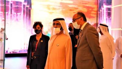 الشيخ محمد بن راشد يتجول في الجناح المصري المشارك بـ"إكسبو 2020 دبي"