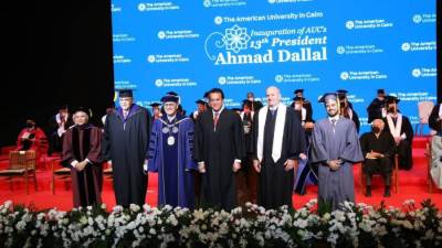 وزير التعليم العالي يشهد حفل تنصيب الرئيس الجديد للجامعة الأمريكية بالقاهرة 