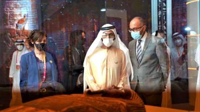 محمد بن راشد يقوم بجولة في الجناح المصري المشارك بإكسبو 2020 دبي