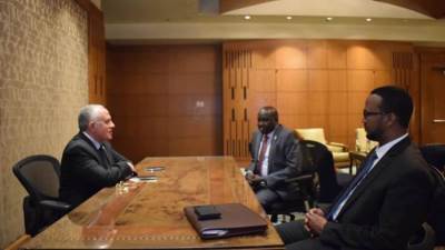الدكتور عبد العاطي يلتقي وزير الرى الجنوب سودانى و وزير الزراعة الصومالي