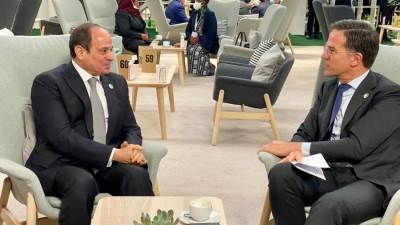 السيسي يلتقي رئيس وزراء هولندا بالتوازي مع انعقاد الأمم المُتحدة لتغير المناخ