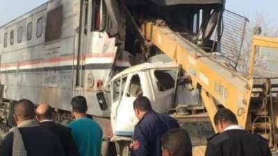 الصحة: وفاة شخصين وإصابة 3 في حادث تصادم قطار بسيارة نقل بالجيزة