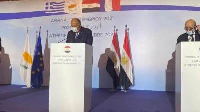 نتائج اجتماع وزراء خارجية اليونان وقبرص ومصر وفرنسا