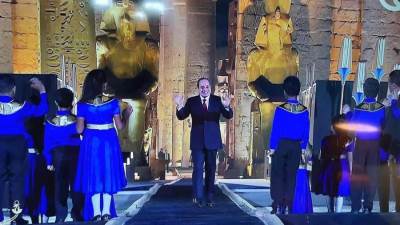 احتفالية طريق الكباش تشهد عرضاً فنياً مستوحى من الاحتفالات الدينية للمصريين القدماء