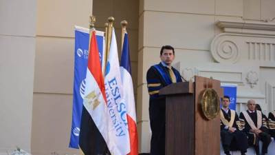 وزير الشباب يشهد حفل تخرج الحاصلين على ماجستير إدارة الأعمال جامعة اسلسكا