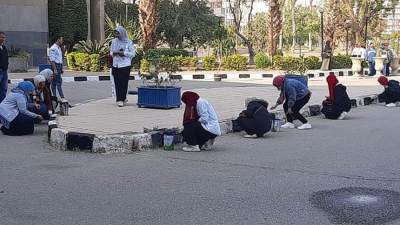 وزارة الرياضة تطلق مشروع الخدمه العامه بمركز التدريب الكشفي لجوالة جامعة حلوان