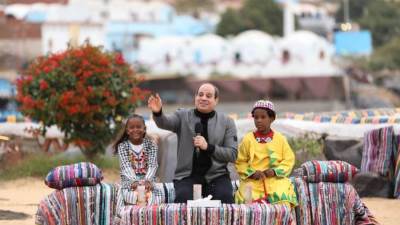 بالصور.. زيارة السيسي اليوم قرية غرب سهيل بمحافظة أسوان