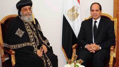 السيسي يبعث برقية تهنئة إلى البابا تواضروس الثاني بمناسية عيد الميلاد المجيد
