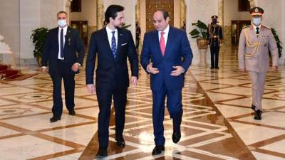 الرئيس السيسي يستقبل ولى العهد الأردنى بمقر انعقاد منتدى شباب العالم