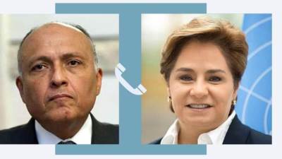 وزير الخارجية يتلقى اتصالاً من السكرتيرة التنفيذية لاتفاقية الأمم المتحدة لتغير المناخ