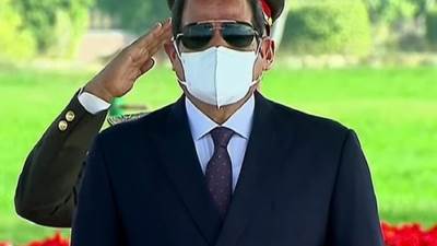 عزف السلام الجمهوري بعد وصول الرئيس السيسي