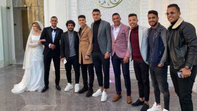 محمد أشرف روقا يحتفل بزفافه وسط عدد من نجوم الزمالك