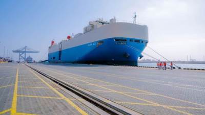 المنطقة الاقتصادية لقناة السويس: ميناء السخنة يستقبل سفينة رورو بحمولة 2078 سيارة