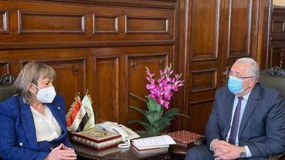 وزير الزراعة يبحث مع سفيرة اوروجواي سبل دعم التعاون بالمجالات الزراعية المختلفة