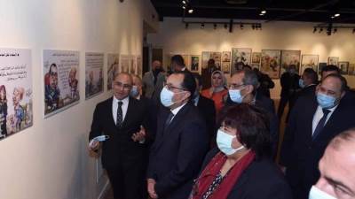 مدبولي يشهد افتتاح المعرض الفني لرسام الكاريكاتير عمرو فهمي بدار الأوبرا المصرية