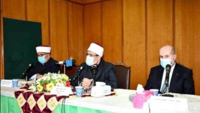 وزير الأوقاف ونظيره الفلسطيني وقاضي قضاة فلسطين يكرمون أئمة مصر وفلسطين