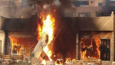 حريق مدمر يلتهم محل فول وطعمية شهير