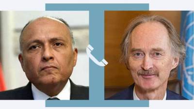 «شكري» يتلقى اتصالًا هاتفيًا من مبعوث الأمم المتحدة الخاص إلى سوريا