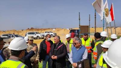 وزير الري يتفقد مشروع المسار الناقل لمياه الصرف لمحطة المعالجة بالحمام