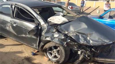 تصادم سيارة أمام المتحف المصري الكبير