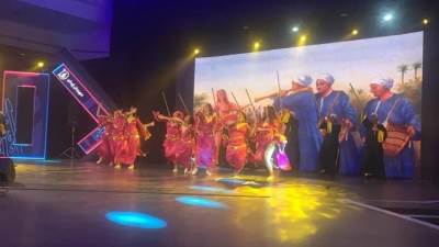 جانب من مشاركة جامعة القاهرة بمنافسات مجال الفنون الشعبية بمهرجان إبداع