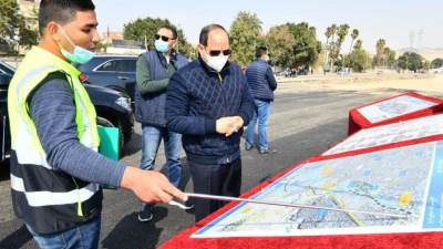 بالصور..  الرئيس السيسي يقوم بجولة تفقدية في مصر القديمة والقاهرة
