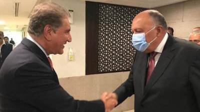 وزير الخارجية يلتقي نظيره الباكستاني مخدوم شاه محمود قريشي