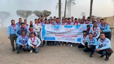 جانب من الأنشطة التي يقوم بها شباب الجوالة بجامعة بنها