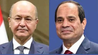 السيسي يتلقى اتصالاً هاتفياً من رئيس الجمهورية العراقية
