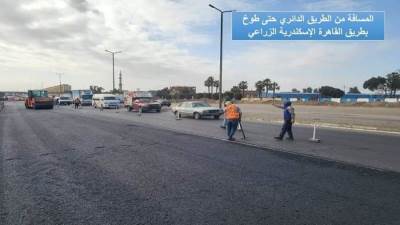 "الوزير" يتابع أعمال تطوير وتوسعة طريق القاهرة الإسكندرية الزراعي 