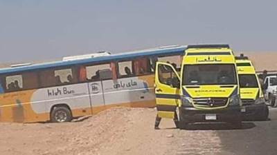 ارتفاع ضحايا حادث انقلاب اتوبيس سياحي على طريق «سفاجا- القصير»