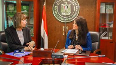 المشاط تلتقي إيلينا بانوفا المنسق المقيم لبرنامج الأمم المتحدة في مصر
