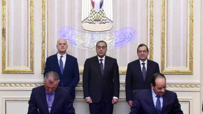 مدبولي يشهد مراسم التوقيع على اتفاق إطاري للتعاون بمجال الغاز الطبيعي وتصديره