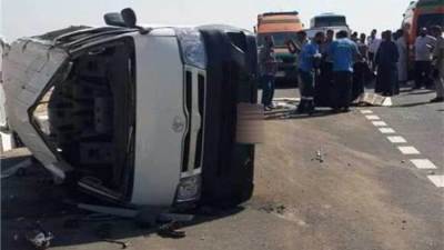 ننشر.. أسماء المصابين في حادث اصطدام ميكروباص بالجزيرة الوسطى لمحور الضبعة 