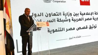 وزير النقل يلقي كلمة في حفل الشراكة الإعلامية بين "التعاون وشبكة CNN"