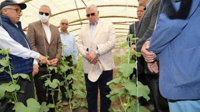وزير الزراعة ومحافظ القليوبية يتفقدان صوب المشروع القومي لإنتاج التقاوي