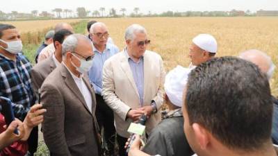  وزير الزراعة ومحافظ القليوبية يتفقدان حقول القمح بالمحافظة