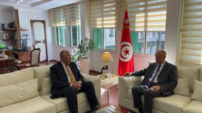 وزير الزراعة يبحث مع نظيره التونسي التعاون في المجالات الإنتاح النباتي والحيواني والسمكي