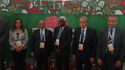 «شعراوي» يفتتح الجناح المصرى بمشاركة محافظى القليوبية ودمياط وقيادات أفريقية