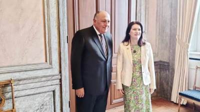 شكري يلتقي وزيرة خارجية السويد لبحث التعاون المشترك 