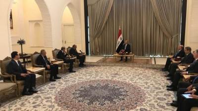 رئيس جمهورية العراق يستقبل شكري والصفدي