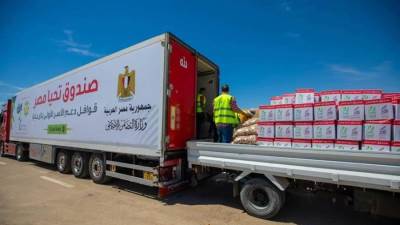 قوافل صندوق "تحيا مصر" تصل وسط سيناء 